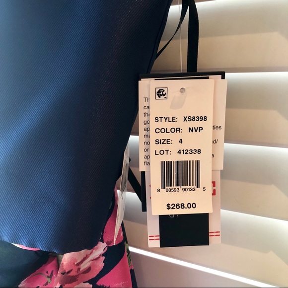 NWT Gorgeous Avery 2Pc Formal Navy Pink Floral sz4 - Picture 6 of 6